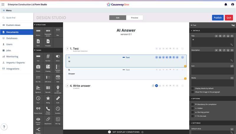 CausewayOne Create Mobile Forms